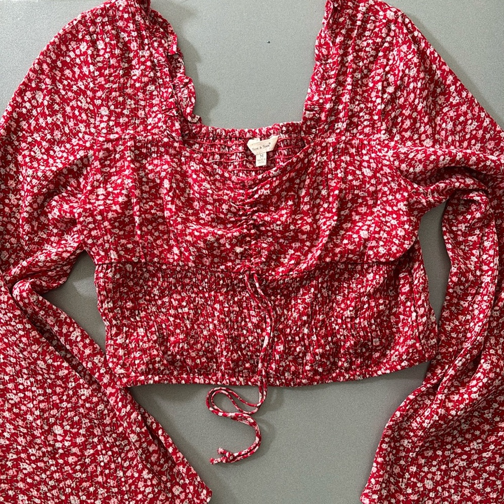 Red floral Flowy Top